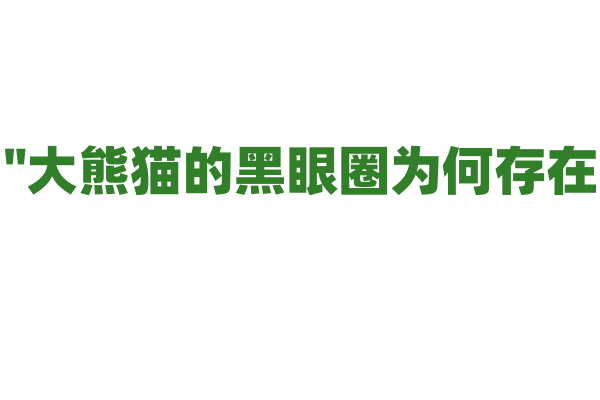 "大熊猫的黑眼圈为何存在？"